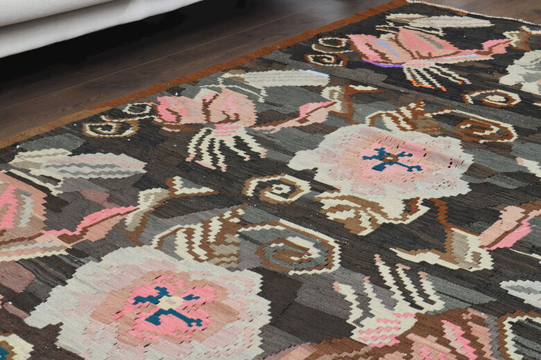 Dark Garden - Handmade Vintage Anatolian Area Rug