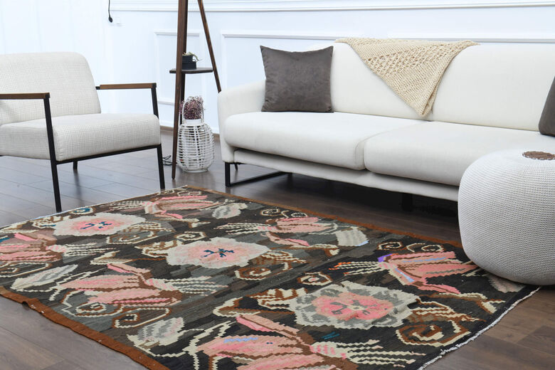 Dark Garden - Handmade Vintage Anatolian Area Rug