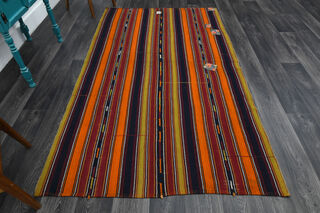 5' x 8' Handmade Vintage Area Rug - Thumbnail