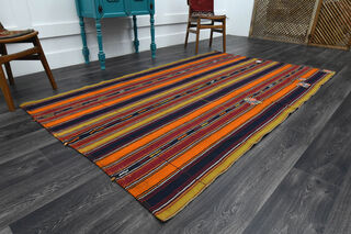 5' x 8' Handmade Vintage Area Rug - Thumbnail