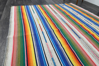 Handmade Vintage Striped Kilim - Thumbnail