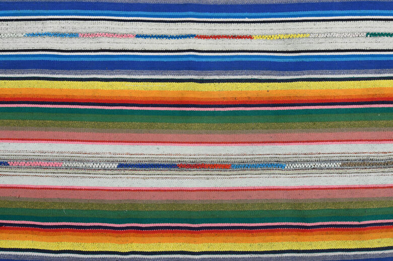 Handmade Vintage Striped Kilim