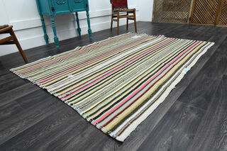 Flatweave Handmade Vintage Area Rug - Thumbnail