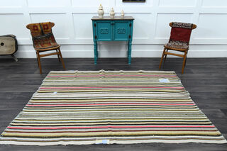 Flatweave Handmade Vintage Area Rug - Thumbnail