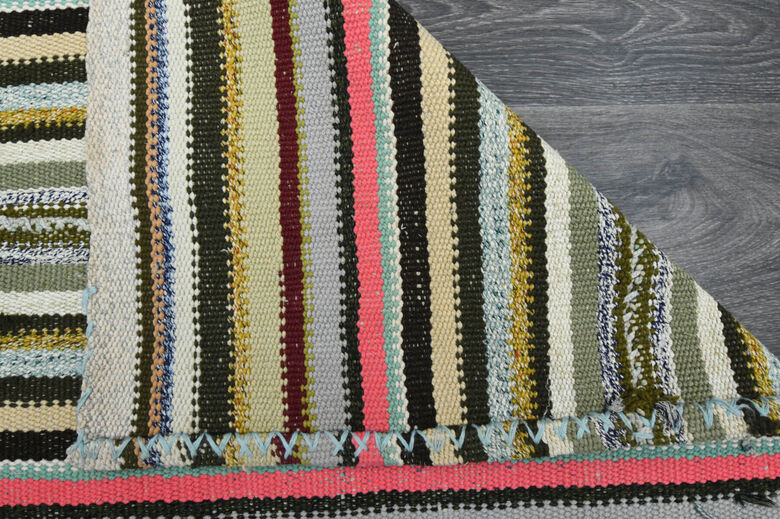 Flatweave Handmade Vintage Area Rug