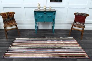 Striped Runner - Handmade Vintage Rug - Thumbnail