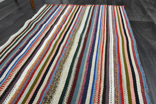 Striped Runner - Handmade Vintage Rug - Thumbnail