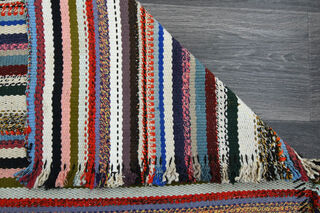 Striped Runner - Handmade Vintage Rug - Thumbnail