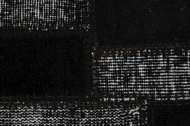 Black Patchwork - Handmade Vintage Area Rug
