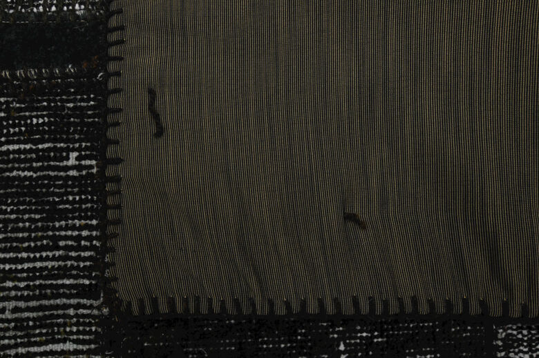 Black Patchwork - Handmade Vintage Area Rug