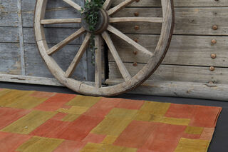 Mustard & Peach - Patchwork Handmade Vintage Area Rug - Thumbnail