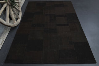 Dark Black - Patchwork Vintage Area Rug - Thumbnail