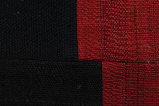 Black & Red Patchwork Rug - Handmade Vintage Area Rug - Thumbnail