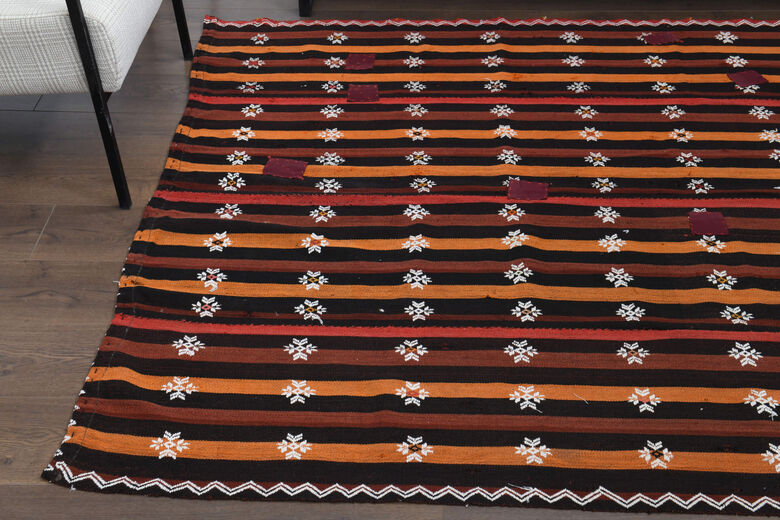 Handmade Vintage Flatweave Carpet