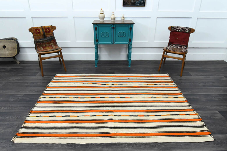 Striped Kilim - Handmade Vintage Area Rug