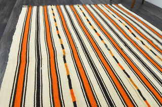 Striped Kilim - Handmade Vintage Area Rug - Thumbnail