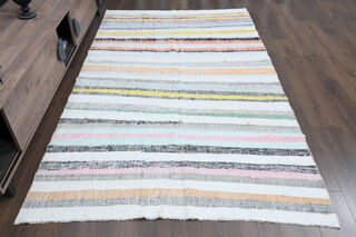 Flatweave Carpet - Handmade Vintage Area Rug - Thumbnail