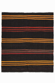 Black Carpet - Handmade Vintage Area Rug - Thumbnail