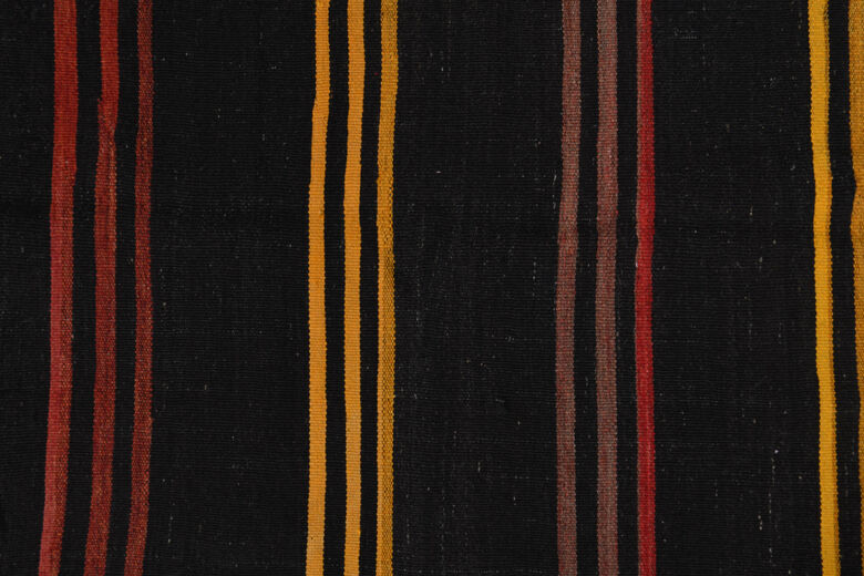 Black Carpet - Handmade Vintage Area Rug