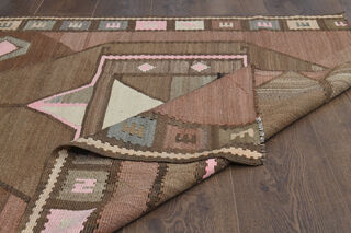 Handmade Vintage Square Area Rug 4x4 - Thumbnail