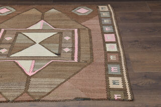 Handmade Vintage Square Area Rug 4x4 - Thumbnail