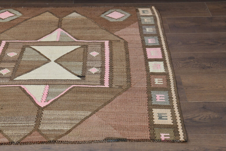 Handmade Vintage Square Area Rug 4x4