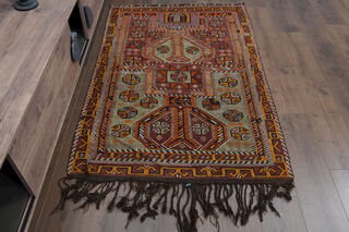 Unique Tasseled Oushak Carpet - Handmade Vintage Rug - Thumbnail