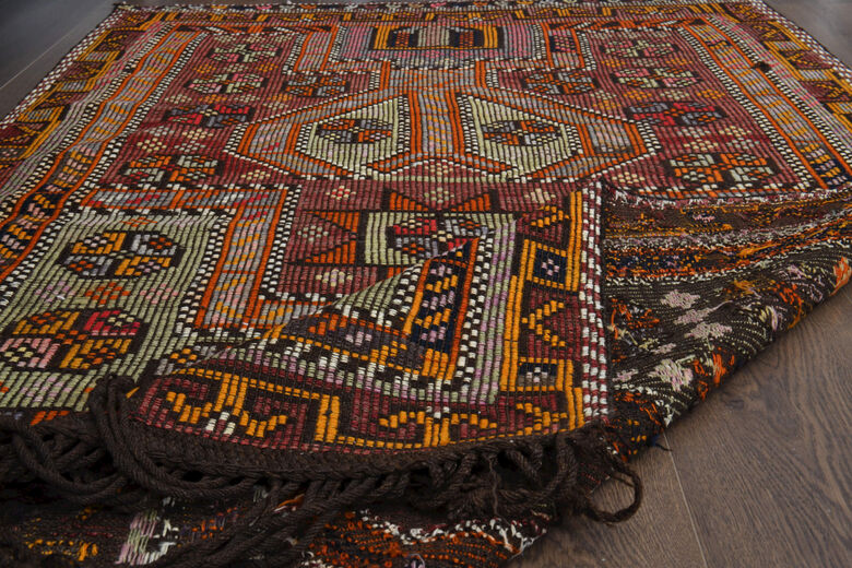 Unique Tasseled Oushak Carpet - Handmade Vintage Rug