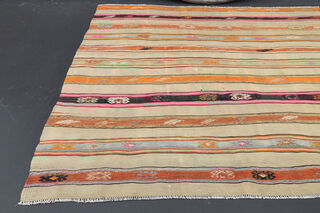 Handmade Vintage Area Kilim Rug - Thumbnail