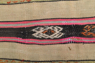 Handmade Vintage Area Kilim Rug - Thumbnail