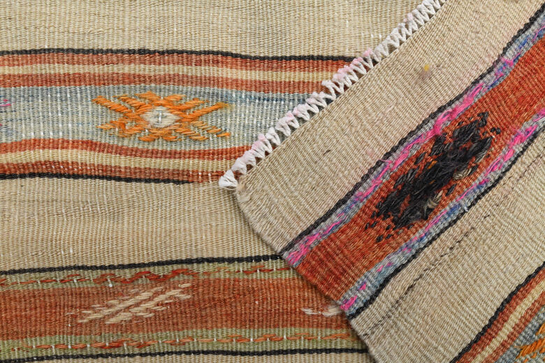 Handmade Vintage Area Kilim Rug