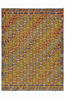 Handmade Vintage Area Kilim Rug - Thumbnail