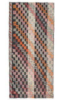 Handmade Vintage Area Kilim Rug - Thumbnail