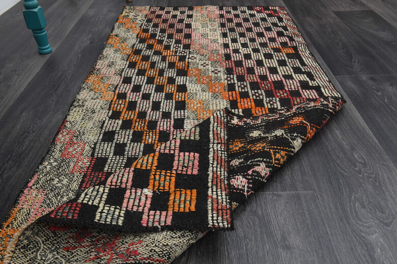 Handmade Vintage Area Kilim Rug