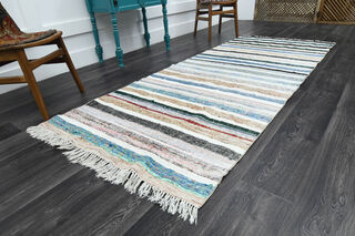 Handmade Vintage Runner Rug - Thumbnail