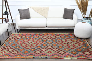 Handmade Vintage Area Rug - Thumbnail