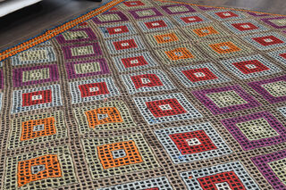 Handmade Vintage Colorful Area Rug - Thumbnail