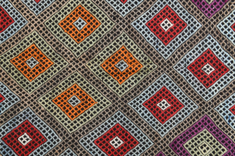 Handmade Vintage Colorful Area Rug