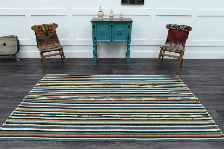 Vintage Striped Area Rug