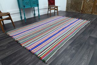 Turkish Vintage Area Kilim - Thumbnail