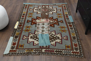 Handmade Vintage Patched Area Rug - Thumbnail