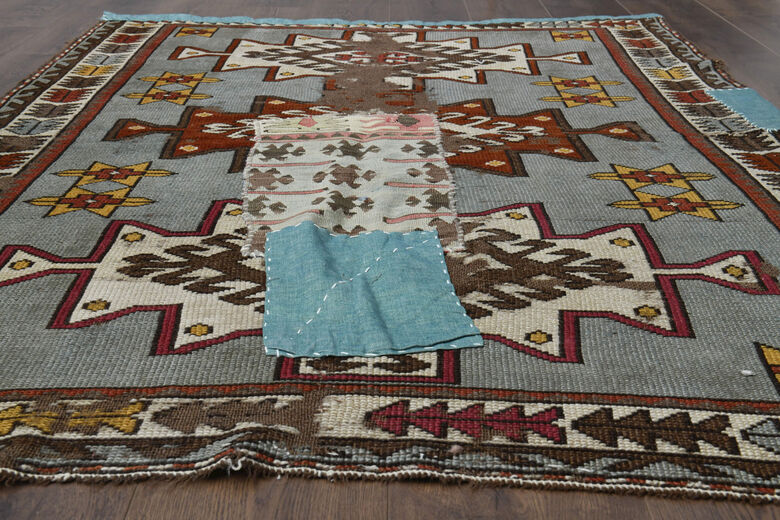 Handmade Vintage Patched Area Rug