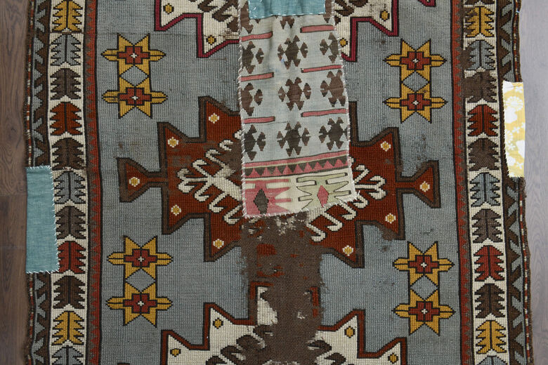 Handmade Vintage Patched Area Rug