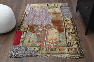 Patched Handmade Vintage Area Rug - Thumbnail