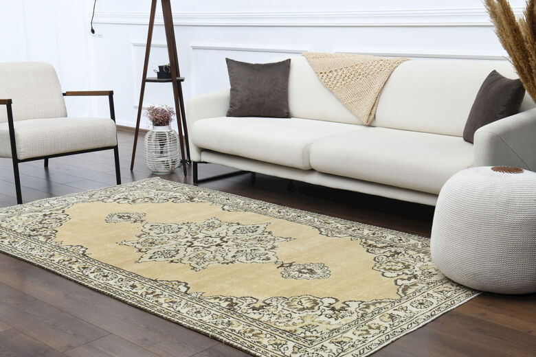 Handmade Vintage Area Anatolian Rug