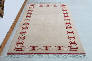 Tan Color - Handmade Vintage Rug - Thumbnail