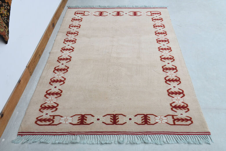 Tan Color - Handmade Vintage Rug