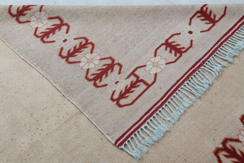 Tan Color - Handmade Vintage Rug