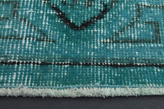 Handmade Vintage Turquoise Rug - Thumbnail