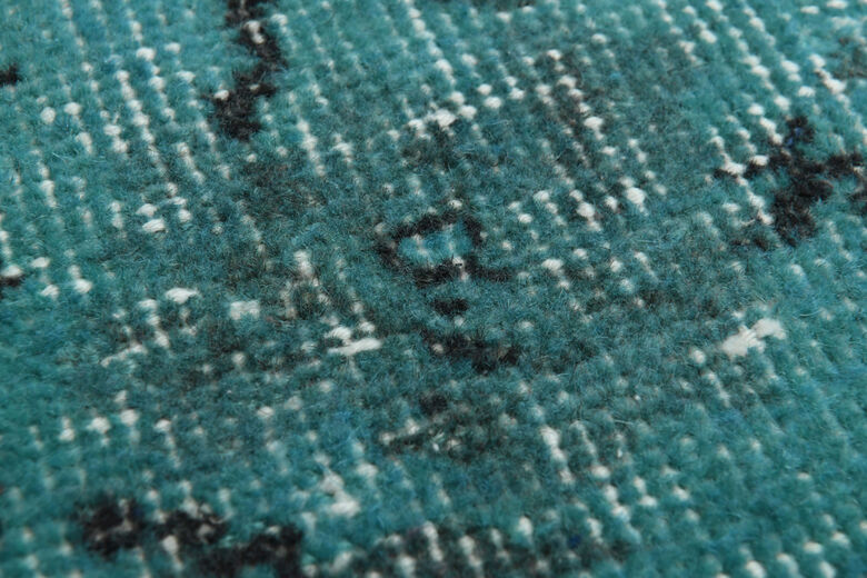 Handmade Vintage Anatolian Turquoise Rug